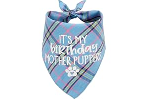 PICKUPIK Dog Birthday Bandana, Birthday Boy Puppy Bandana for Small Medium Large Dogs Blue
