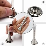 LAMXD 3 Pcs Silver Spring Door Stop Steel Base Wall Protector Rubber Tip view 4