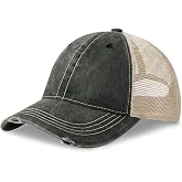 CHOK.LIDS Washed Trucker Hat Unstructured Distressed Pigment Dyed Cap | Vintage washed cotton, unstructured low profile, breathable mesh back, adjustable outdoor headwear