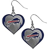 NFL Buffalo Bills Womens Heart Dangle Earrings, Team Color, One Size
