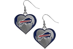 SISKIYOU NFL Buffalo Bills Womens Heart Dangle Earrings, Team Color, One Size