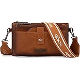 Wrangler Crossbody Wallet Purses Multi-function Card Holder Small Purse with Double Zipper