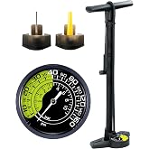 GIYO Bike Floor Pump - 3" Dual Scale Gauge - Road &amp; MTB | One Handed Operation -Clever Valve for Presta &amp; Schrader | Max 160PSI Steel Barrel (GF27)