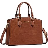LOVEVOOK Purses and Handbags for Women, Vintage Tote Shoulder Bag Trendy, PU Leather Satchel Bag, Medium Ladies Hand Bag