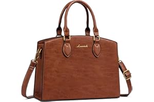 LOVEVOOK Purses and Handbags for Women, Vintage Tote Shoulder Bag Trendy, PU Leather Satchel Bag, Medium Ladies Hand Bag