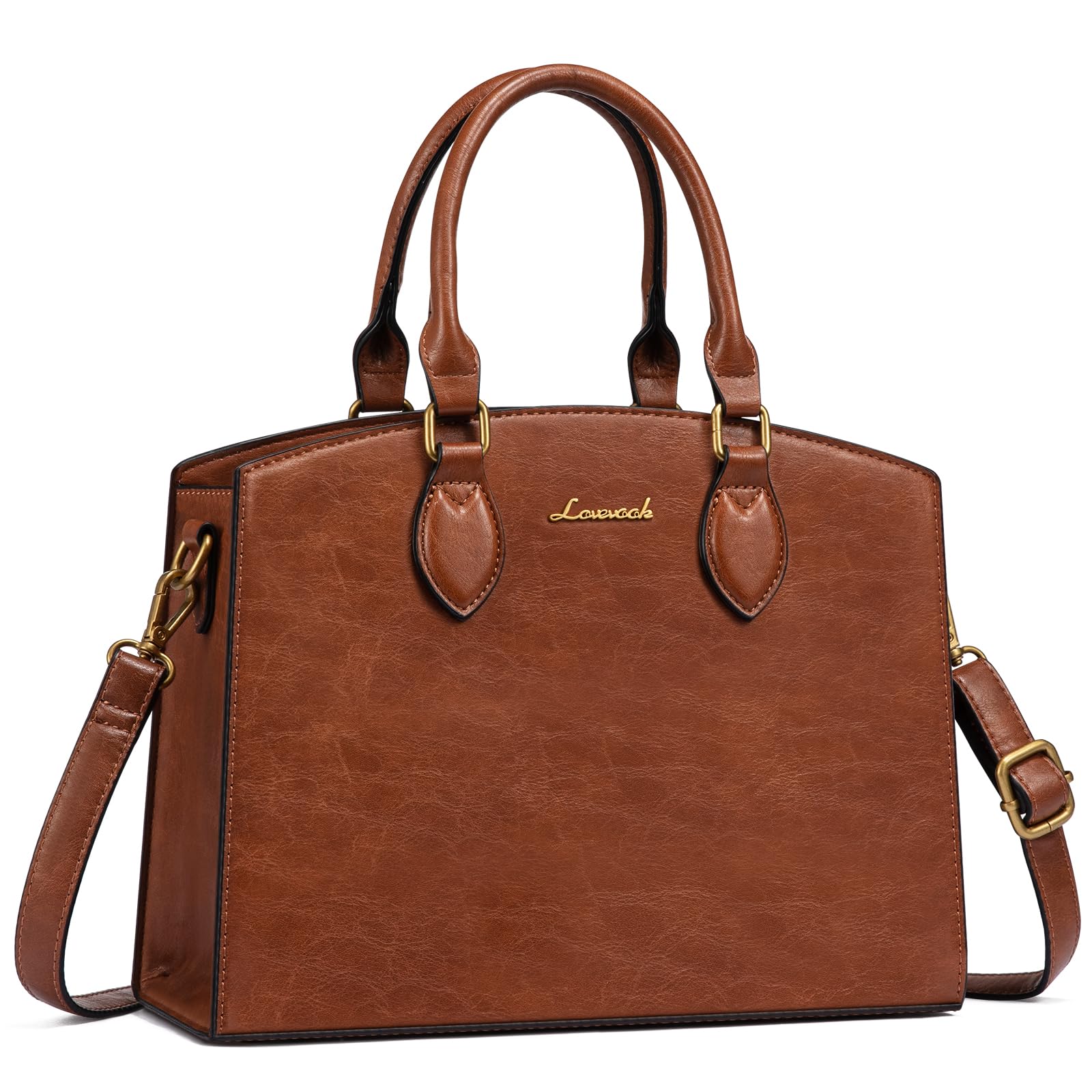 LOVEVOOK Purses and Handbags for Women, Vintage Tote Shoulder Bag Trendy, PU Leather Satchel Bag, Medium Ladies Hand Bag