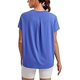 CRZ YOGA Short Sleeve Yoga Tops for Women Soft Loose Casual Flowy Shirts Crew Neck Workout Basic T-Shirt