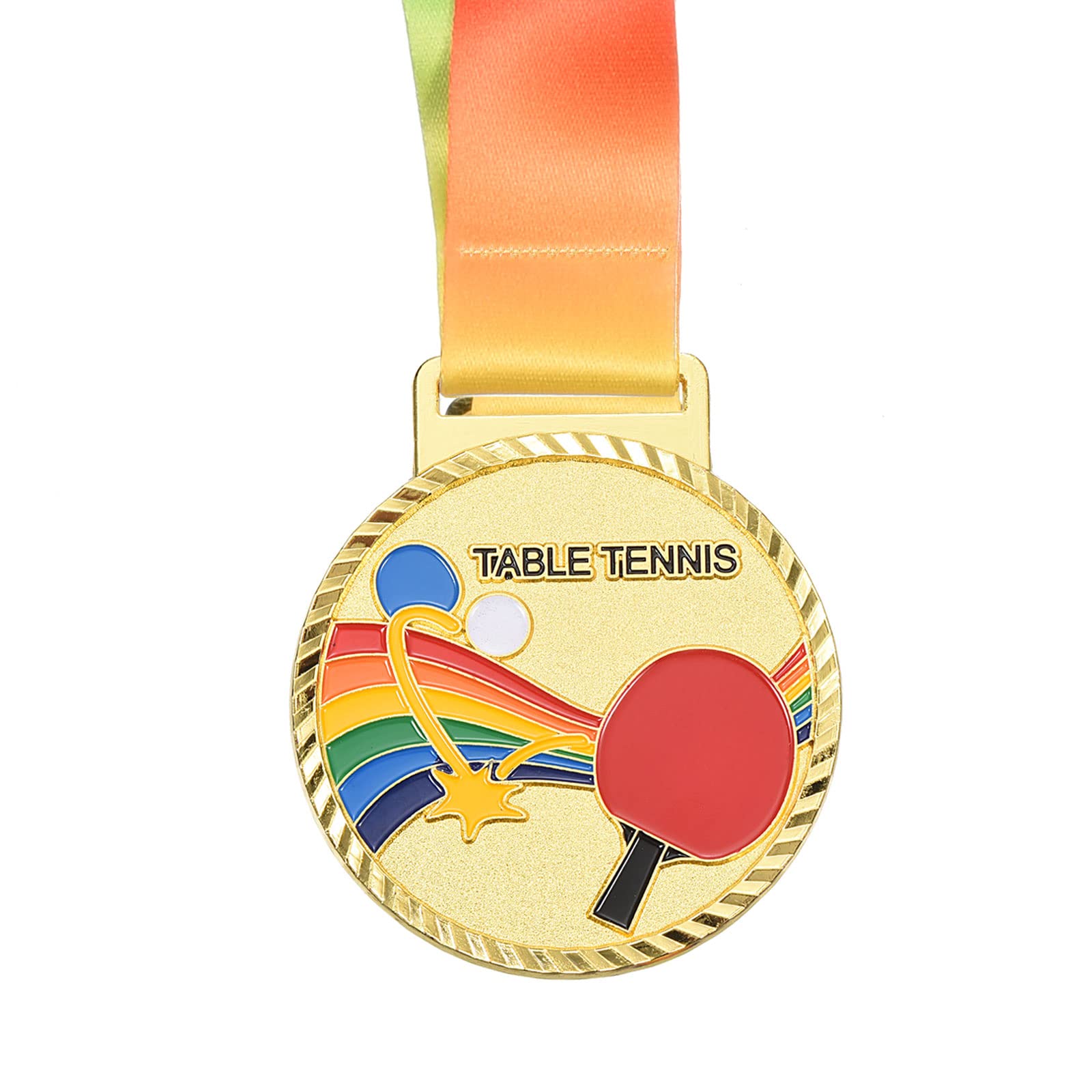 PATIKIL 2.7" Ping Pong Medals, Table Tennis Award Medals Gold Medal with Ribbon Multicolor for Games Sports Competitions