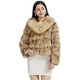 Fur Story Women's Genuine Fox Fur Coat Thick Warm Fur Jacket Winter coat