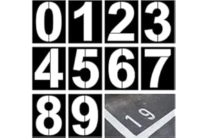 8 inch Large Number Stencils Kit, 0 to 9 Large Number Stencils Set, 10 Pieces Reusable Plastic Curb Address Number Stencils R