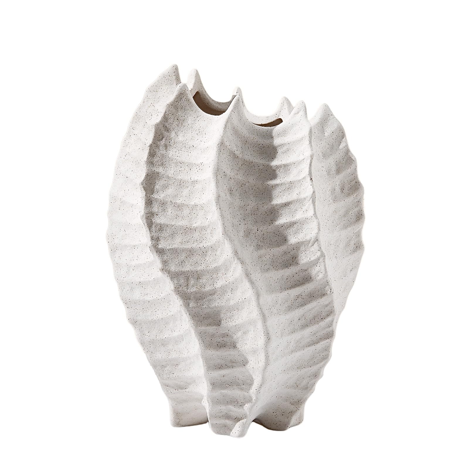 Photo 1 of BUICCE Ceramic Coastal Vase for Flowers, Large Off White Decorative Piece, Modern Styling for Home or Office