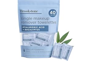 PINK SKY Brookstone Individual Makeup Remover Wipes - Ultra Soft, Makeup Remover Wipe Individually Wrapped, Gently Cleanse & Remove Makeup, 40 Count Makeup Wipes Individually Wrapped