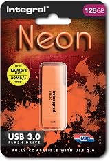 Integral 128GB Neon Orange USB 3.2 Gen 1 Flash Drive view 2