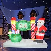 6.89 FT Christmas Outdoor Inflatable Santa Claus Calendar Countdown Decor | Christmas Calendar Countdown Sign, Built-in LED Lights,Holiday Outdoor Decoration Yard Lawn Garden Party Decor