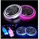 2PCS LED Car Cup Holder Lights, Light up Car Coasters for Cup Holders 7 Colors Changing USB Charging Mat Waterproof Cup Pad, Car Gifts for Men & Women