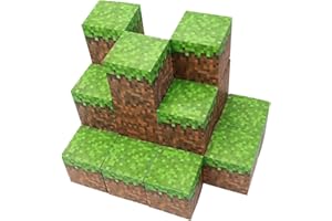 ZUOSEN 24 Pcs Pixel Paper Boxes, Video Game Party Decorations Supplies, Gaming Thematic Pixelated Favor Box - 3.5 x 3.5 Inch