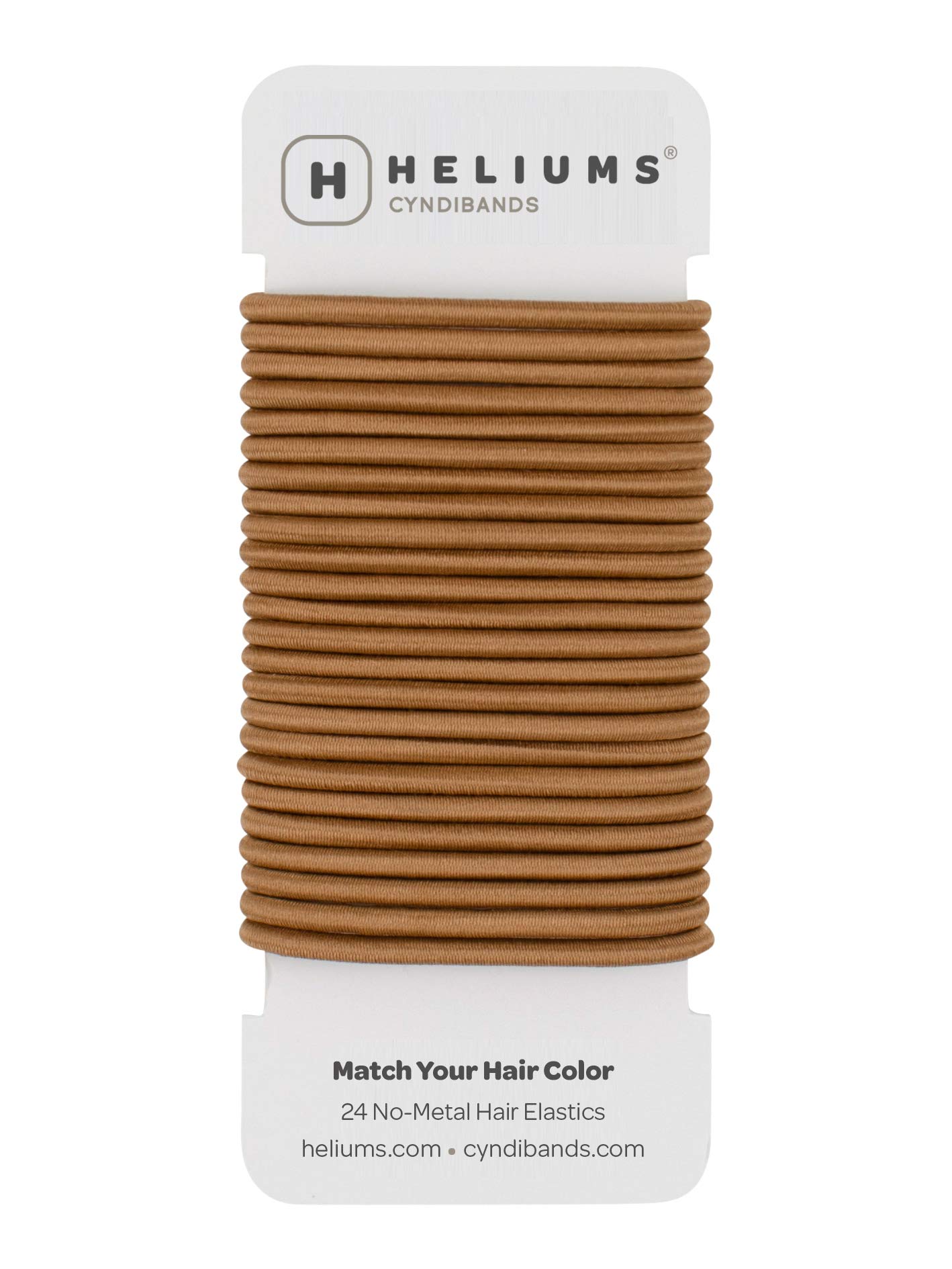 Cyndibands Hair Bands - Dark Golden Blonde - 4mm x 4.5cm Elastic Hair Bobbles - Non-Snag Fabric Hair Ties – Match Your Hair Color Ponytail Holders - 24-Pack
