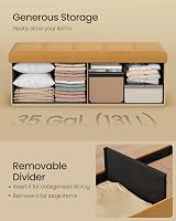 SONGMICS MAZIE Storage Ottoman Bench 110 cm Foldable Foot Rest 131 L view 6