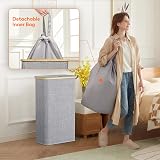 Lifewit 75L Slim Laundry Basket with Lid Grey Narrow Foldable view 4