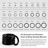 WiMas 1200PCS Rubber O-Ring Assortment Kit 24 Sizes Nitrile Grommet Seals w/ 4 view 3
