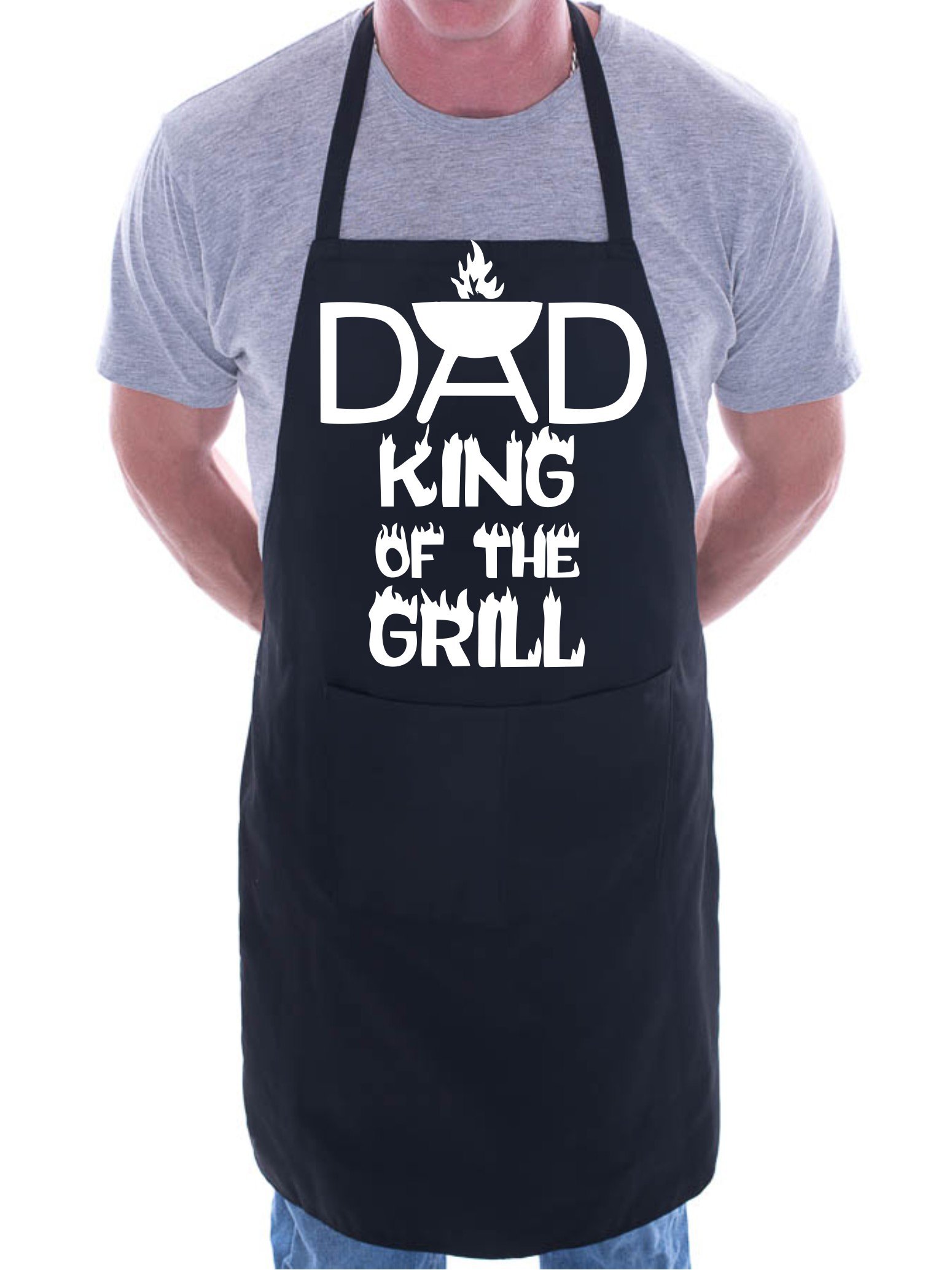 Print4U Dad King Of The Grill Funny BBQ Cooking Novelty Apron Black