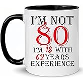 Choinn 80th Birthday, 80th Birthday for Women Men, 1946 80 Years Old Coffee Mug - Fathers Day Mothers Day Christmas Gifts for Dad, Mom, Uncle, Aunt