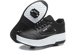 HOVERKICKES LED Roller Skate Shoes for Kids Boys Girls Light Up Roller Sneakers with Detachable Wheels Rechargeable Flashing 