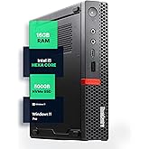 Lenovo M720Q ThinkCentre Mini PC | Windows 11 Pro | Intel i5-8400T | 16GB RAM + 500GB NVME | 5G WiFi + BT | Home or Office Micro Desktop Computer (Renewed)