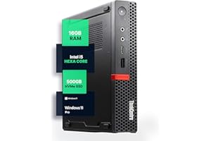 Lenovo M720Q ThinkCentre Mini PC | Windows 11 Pro | Intel i5-8400T | 16GB RAM + 500GB NVME | 5G WiFi + BT | Home or Office Micro Desktop Computer (Renewed)