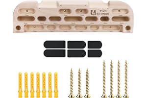 TWO STONES Wooden Hangboard Rock Climbing Pull Up Bar Designed Training for Climbing, Wooden Fingerboard Climbing Training Board for Building Core Strength and Endurance (CJ-HB2049)
