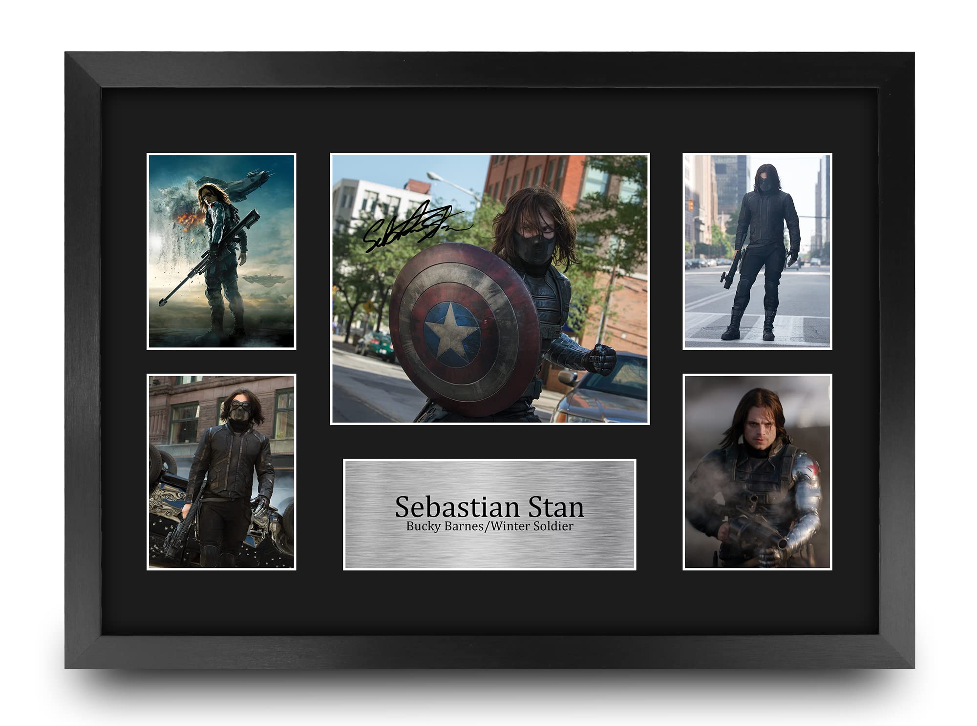 HWC Trading FR A3 Sebastian Stan Bucky Barnes Gifts Printed Signed Autograph Picture for Movie Memorabilia Fans - A3 Framed