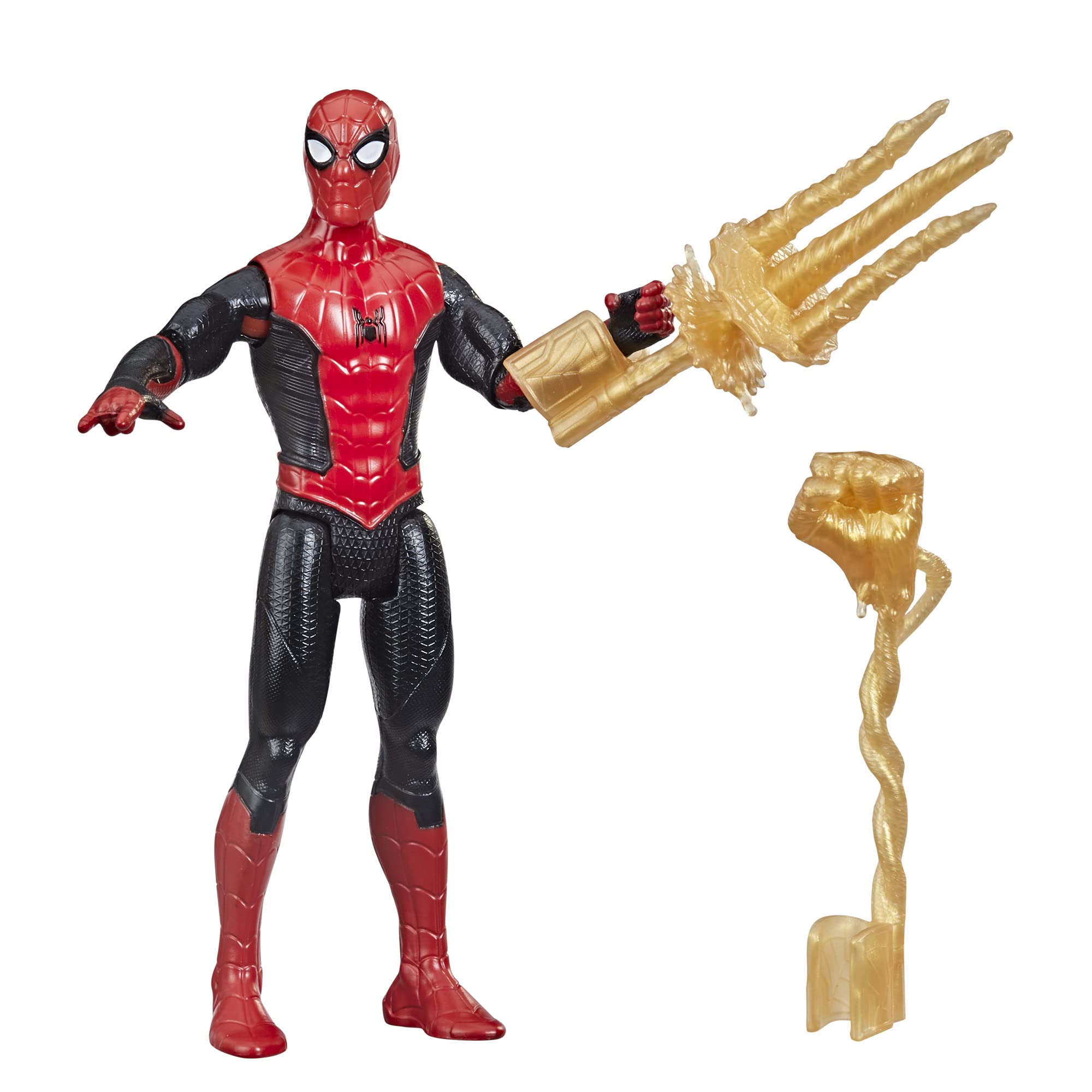 Spider-Man Marvel 15-Cm Mystery Web Gear Upgraded Black and Red Suit, 1 Mystery Web Gear Armor Accessory and 1 Character Accessory, Ages 4 and Up