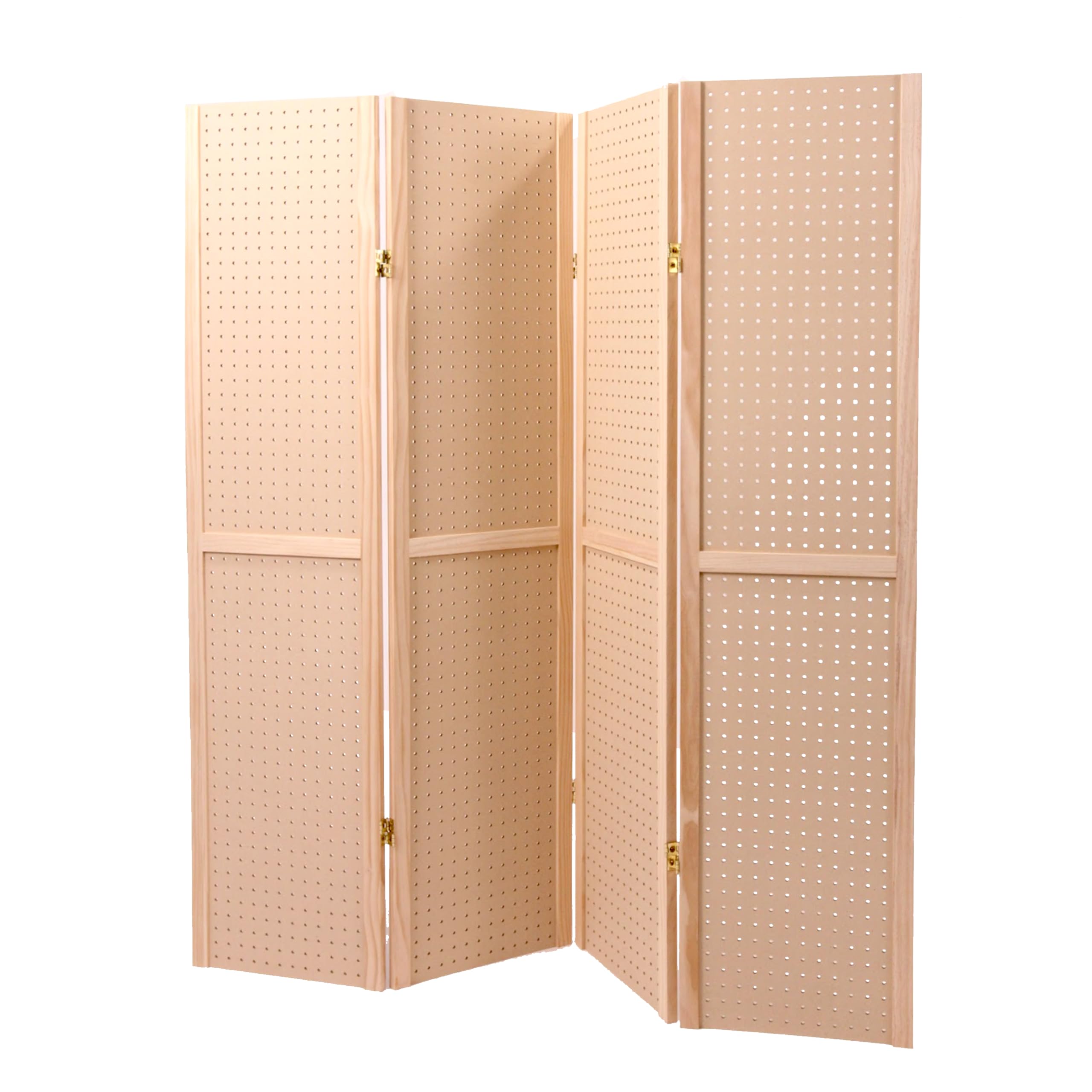 Photo 1 of SSWBasics 5 Foot 4-Panel Folding Pegboard Stand for Crafting - Versatile Pegboard Display and Room Divider - Paint-Ready Surface for Customization - Perfect for Trade Shows, Flea Markets, and Home