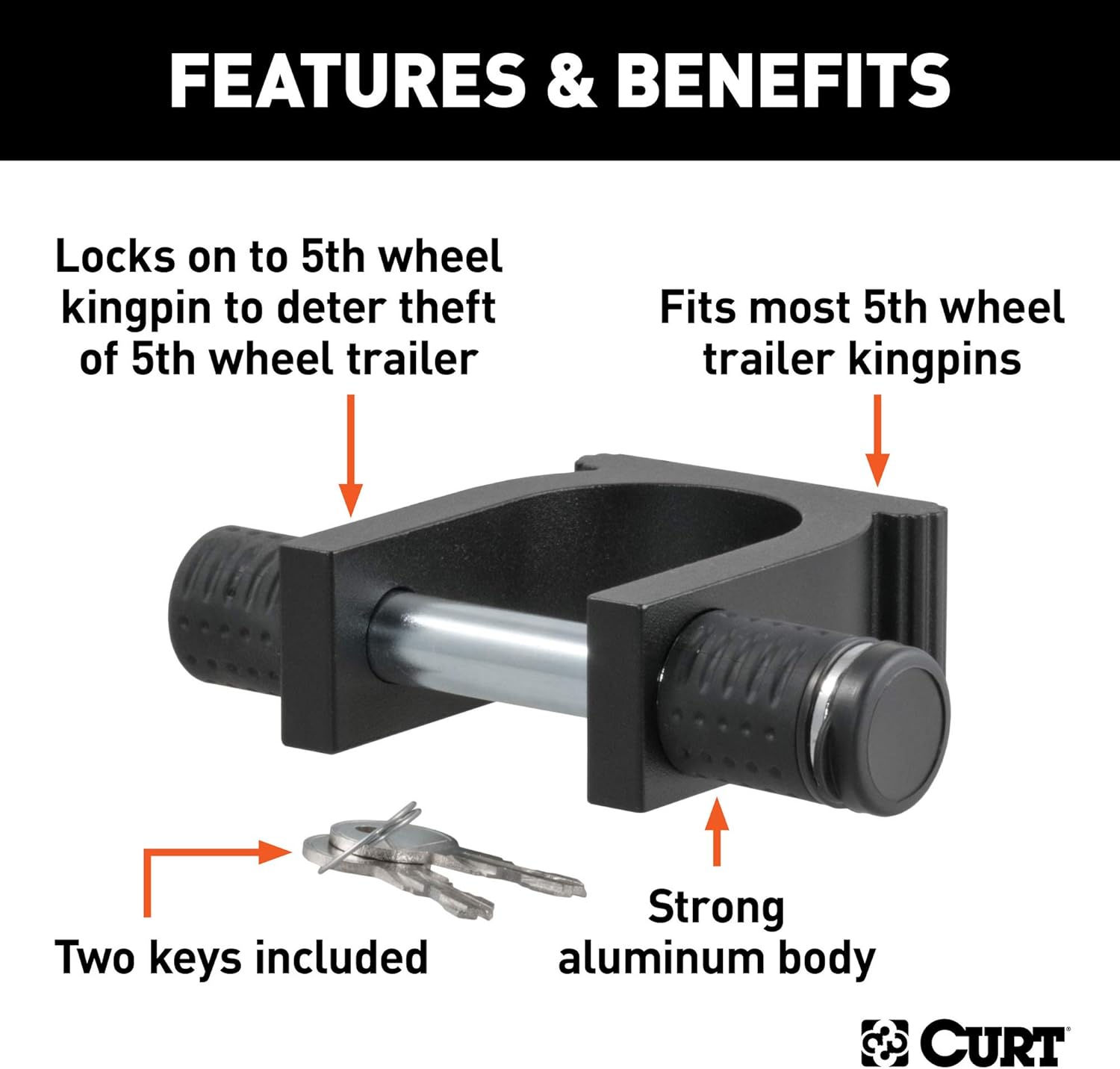 CURT 23255 5th Wheel Trailer Lock for 2-Inch King Pin: Automotive