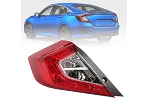 Feu arrière extérieur côté conducteur gauche compatible avec les feux de frein arrière Civic 4 portes de berline 2016, 2017, 