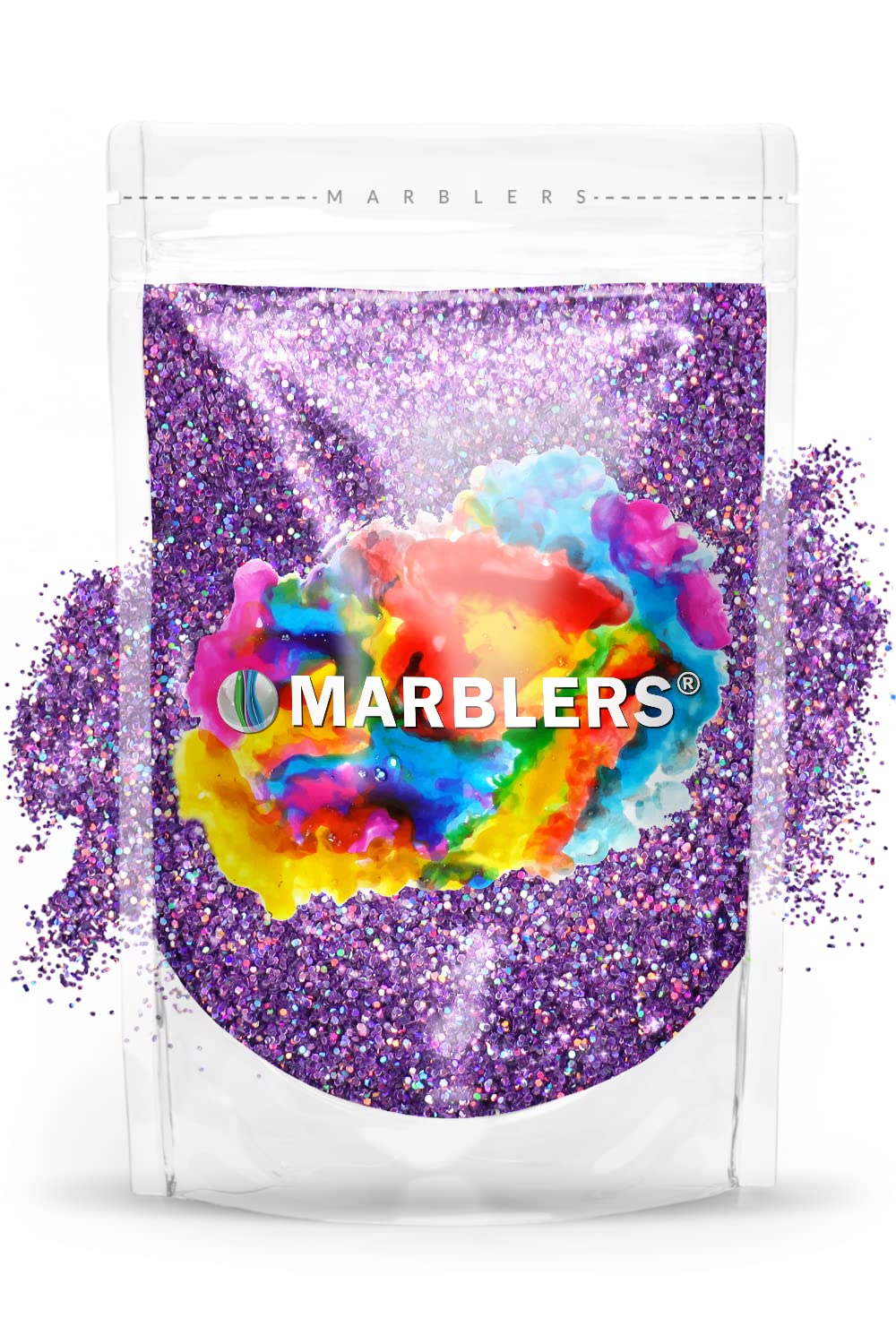MARBLERS Holographic Glitter [Holo Purple] 3oz (85g) | Fine | Non-Toxic, Vegan, Cruelty-Free | Face, Body, Eyeshadow, Hair, Festival, Party Makeup | Nail Art, Polish | Resin, Tumbler, Slime, Craft