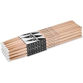 VAISOENY Drum Sticks, Oak 5A Drumsticks with Teardrop Nylon Tip, 12 Pairs | Dense Oak Drumsticks for Drums. Balanced Drum Sticks 5A Size with Chip-Resistant Nylon Tip for Cutting Tone &amp; Effortless Play