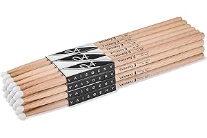 Vaisoeny 5A Drumsticks, Nylon Tip Drum Sticks Set for Acoustic Drums or Electronic Drums, Oval Nylon Tip Oak Drumsticks for D