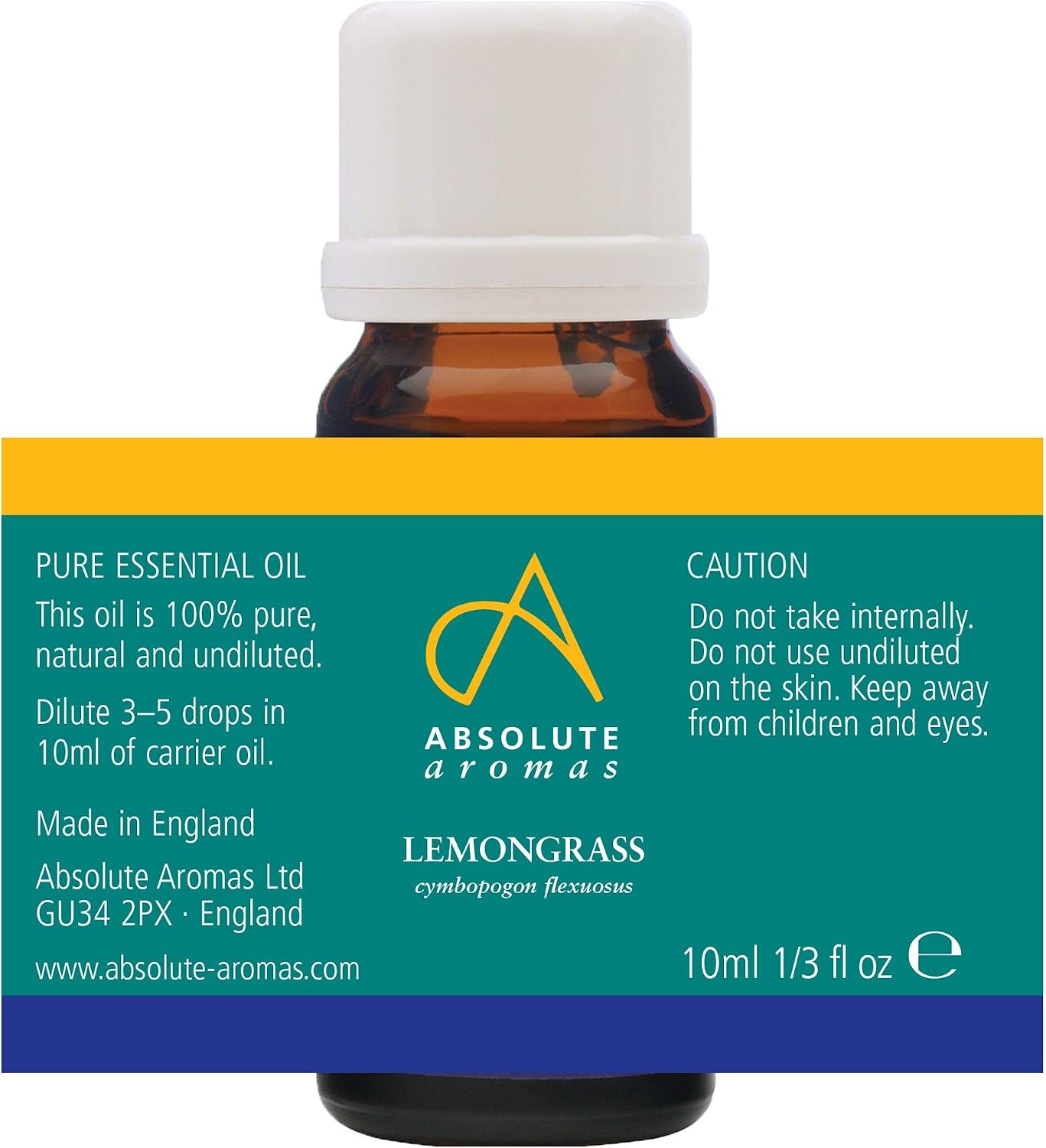 Absolute Aromas Lemongrass Essential Oil 10ml, 100% Pure, Natural, Steam Distilled, Undiluted, and Cruelty-Free - Image 3