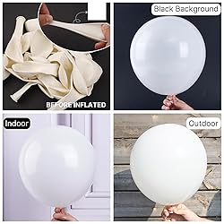 PartyWoo White Balloons 140 pcs Different Sizes