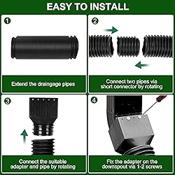 2 Pack Rain Gutter Downspout Extensions, Upgraded