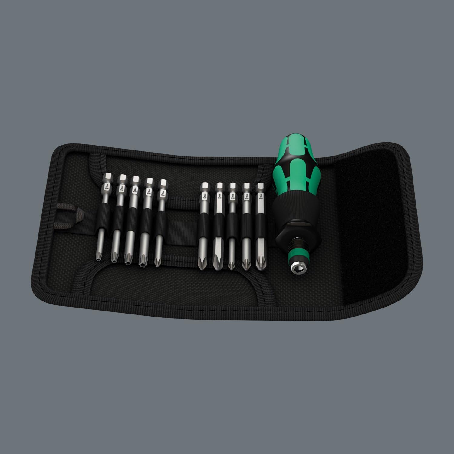 Wera Kraftform Komapkt 41 Bitholding Screwdriver Set, with bits in pouch, PH/PZ/TXBO, 11PC, 05059299001, Multi-colour, 1/4" x 10 mm - Image 4