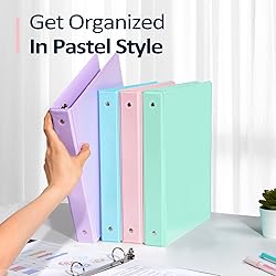 4 Pack 3 Ring Binders 1 Inch, Sooez Extra Durable