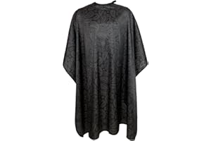 Pelocapa Barber Cape for Men, Haircut Cape with Snaps, Professional Salon Cutting Cape, Large Waterproof Hairdressing Cape Gown Apron for Hairstylist- 63”× 56”(Black Pattern)