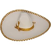 FESTMEX Mexican Sombrero Hats Charro – Sombrero Mexicano & Mariachi Hat, Traditional Mexican Hat for Adults, Mariachi Costume