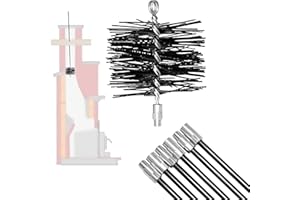 PHABCF Fiberglass Chimney Cleaning Kit, with Rod and Brush, Standard 1/4" NPT Fitting