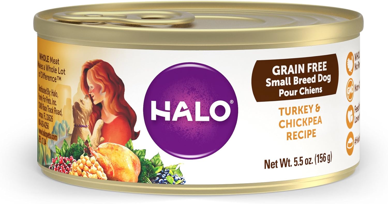 Halo Holistic Wet Dog Food for Small Breed Dogs, Grain Free Turkey and