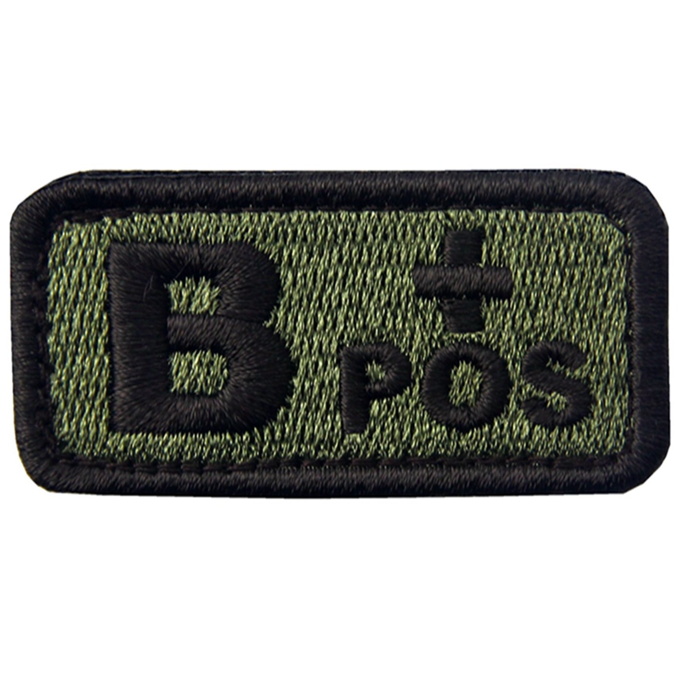 EmbTao Type B Positive Tactical Blood Type Fastener Hook&Loop Patch - Green & Black - 2"x1"