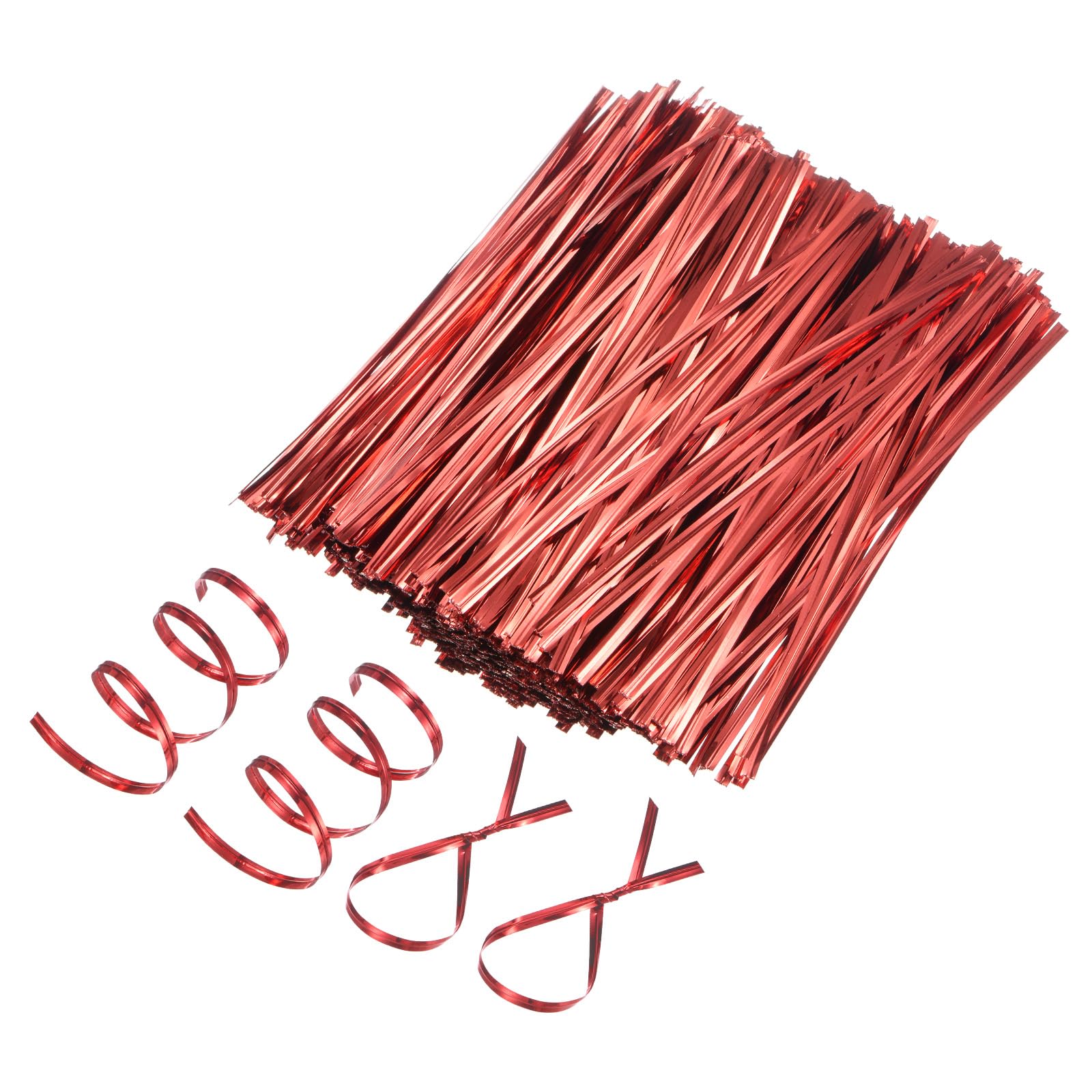 M METERXITY 800-Pack Metal Twist Ties, 15cm Metallic Twists Tie for Christmas/Party Decoration/Garden Plant/Gift Wrapping/Bread/Cake/Pops Candy Bags, Reusable Twisty-Ties [Red]