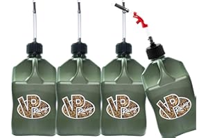 VP Racing Utility Container 5.5 Gallon - 4 Pack With 4 Deluxe Hoses and a Get Bent Hose Bender (Camo, 4 Pack)